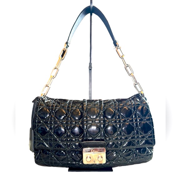 216 Preloved Christian Dior Miss Dior Cannage Patent Lambskin Leather - Picture 2 of 14